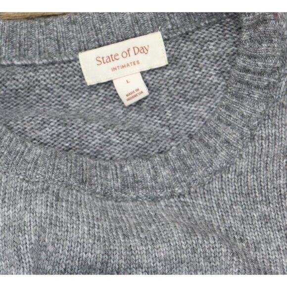 NEW State Of Day Indulge Rest Sweater Pewter Lounge 100188601MS Pewter Gray L - Picture 4 of 7